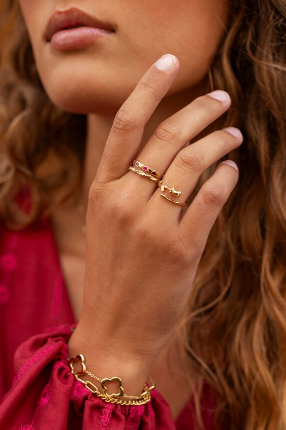 Vintage ring with pink & red hearts | My Jewellery