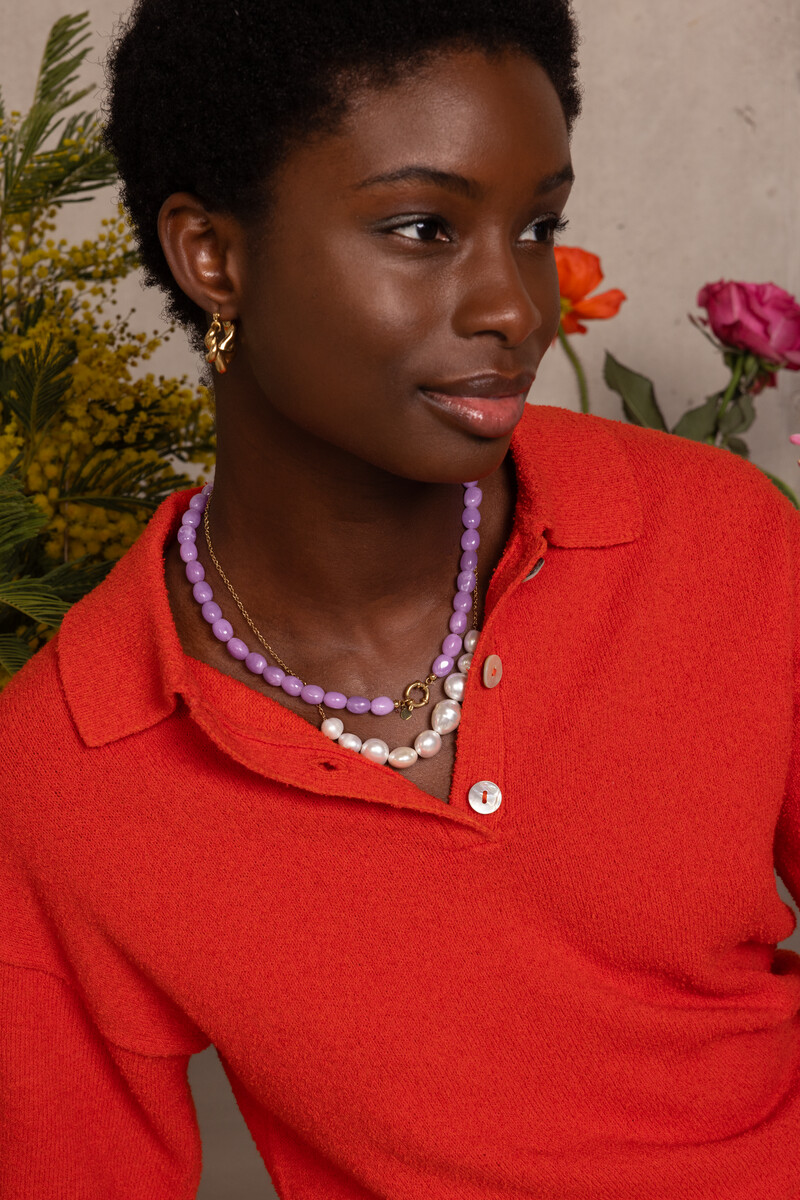 Purple minimalist beaded necklace | My Jewellery