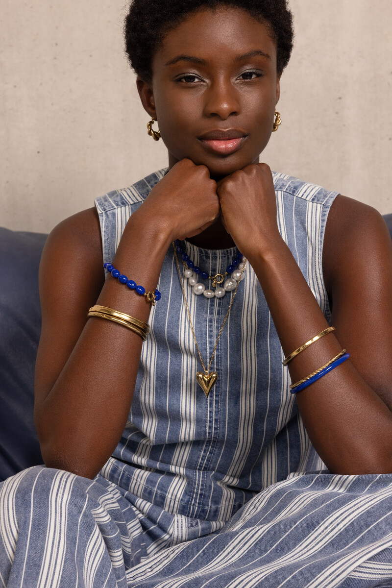 Dark blue minimalist beaded bracelet | My Jewellery