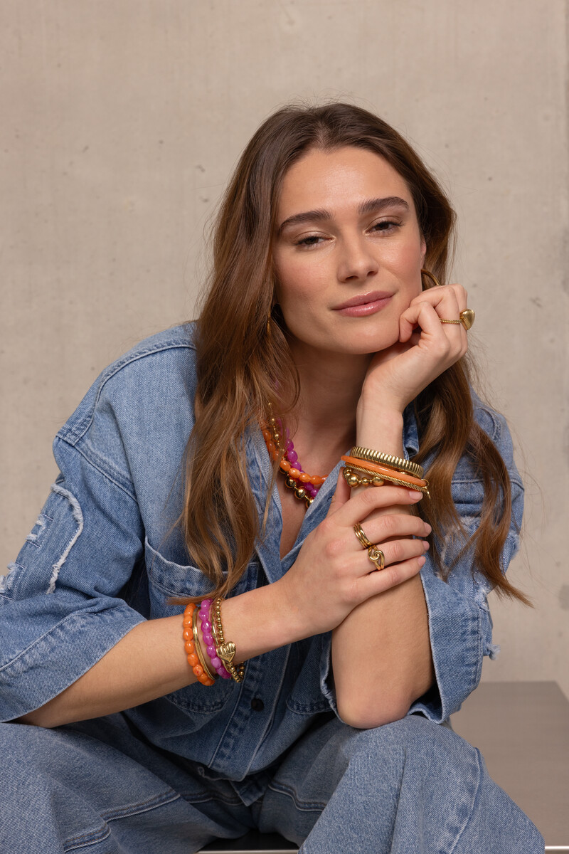 Orange minimalist beaded bracelet | My Jewellery