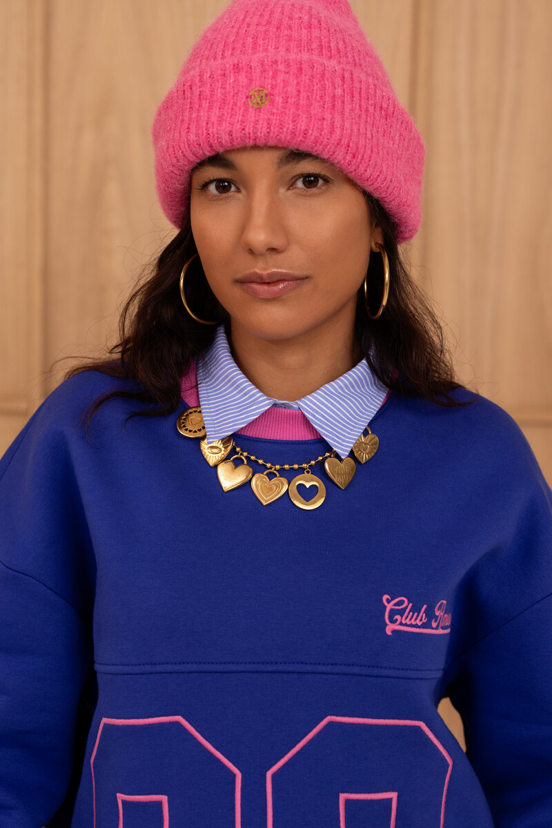 Pink knitted beanie | My Jewellery