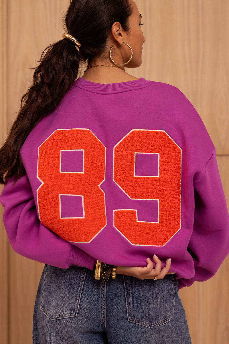 Purple sweatshirt with teddy patch | My Jewellery