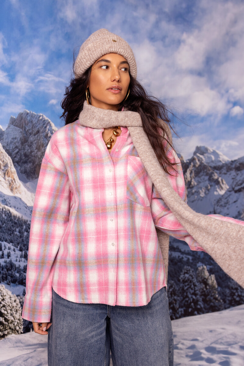 Pink plaid flannel blouse | My Jewellery