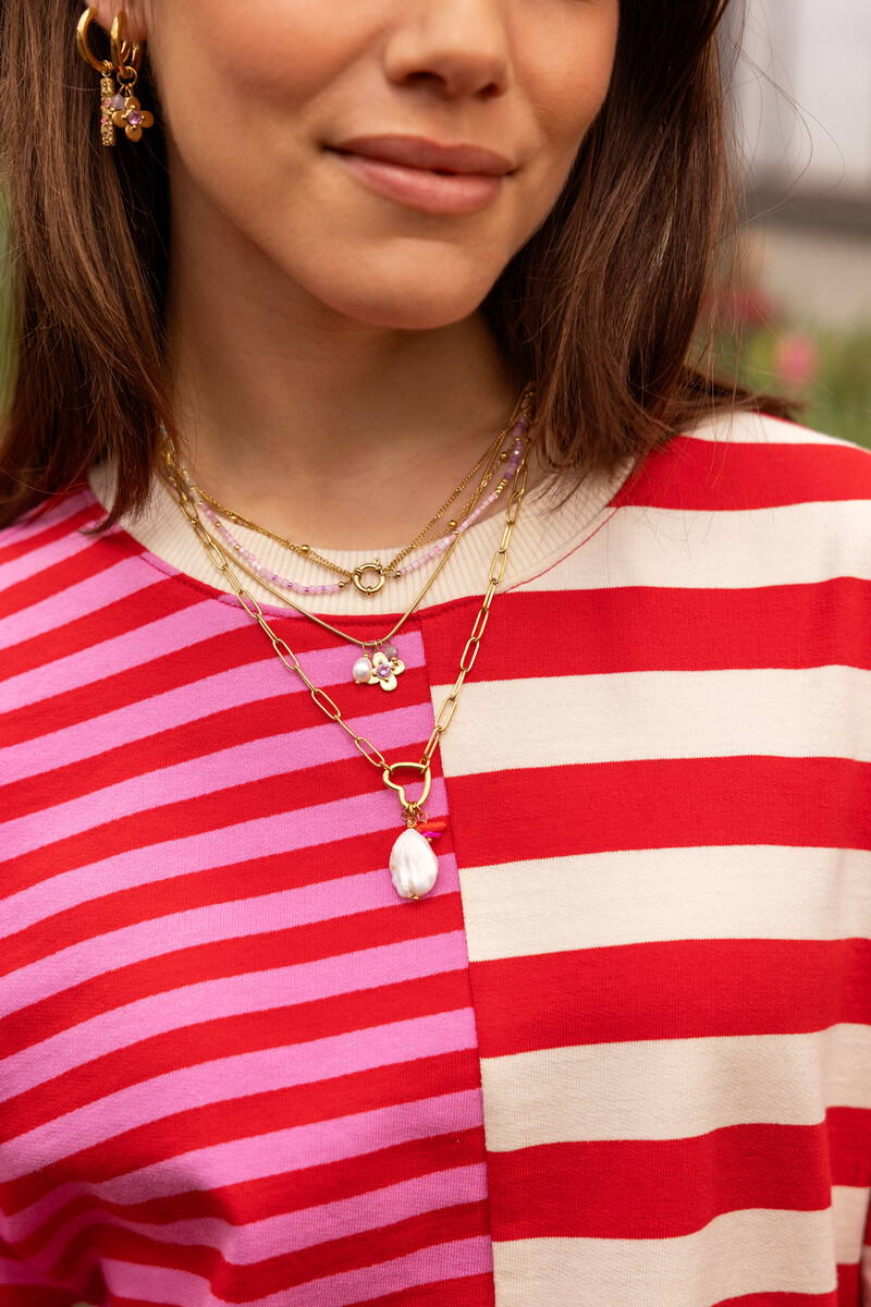 Botanical chain necklace with heart charm and beads | My Jewellery