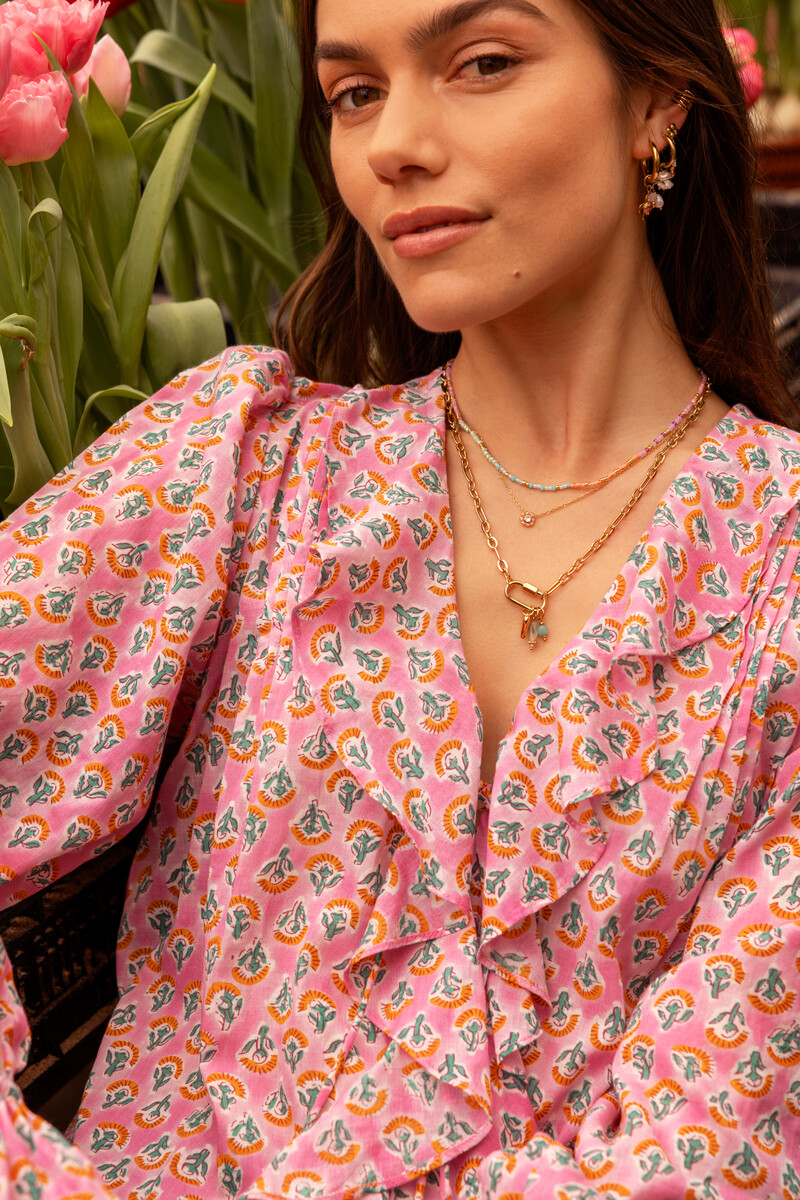 Botanical chain necklace with green charms | My Jewellery