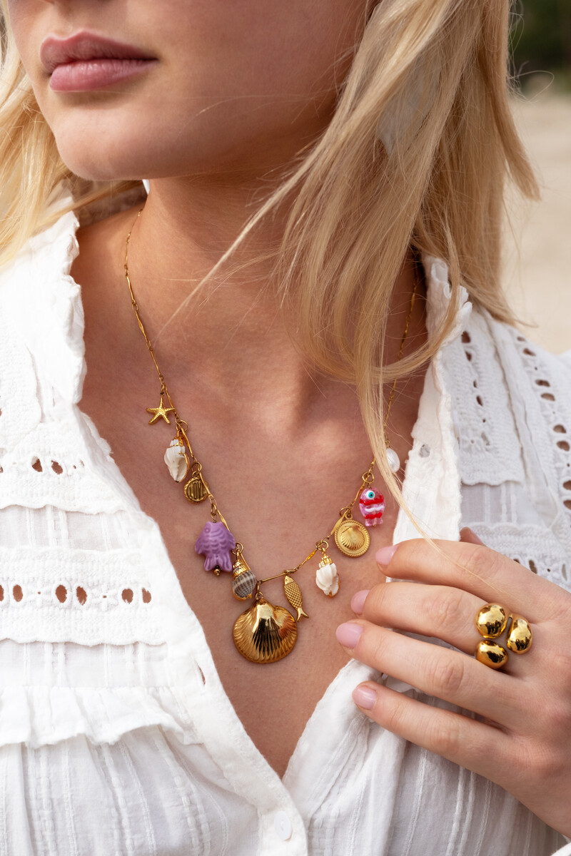 Mer charm necklace with shell & fish | My Jewellery