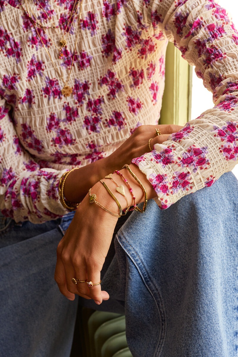 Fortune pink elastic mini beaded bracelet | My Jewellery