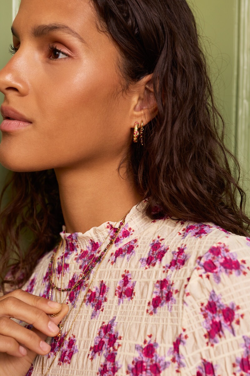 Fortune hoop earrings with vintage flowers | My Jewellery