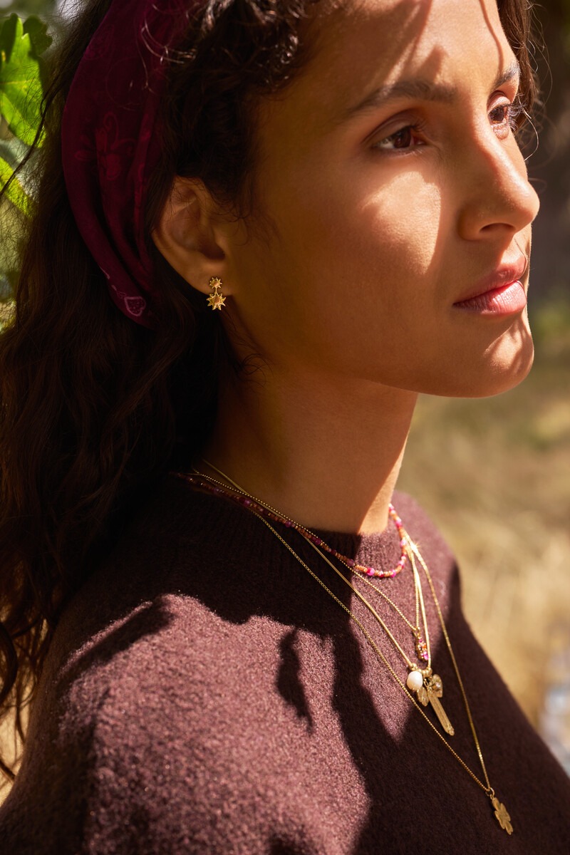 Fortune drop earrings with double sun | My Jewellery