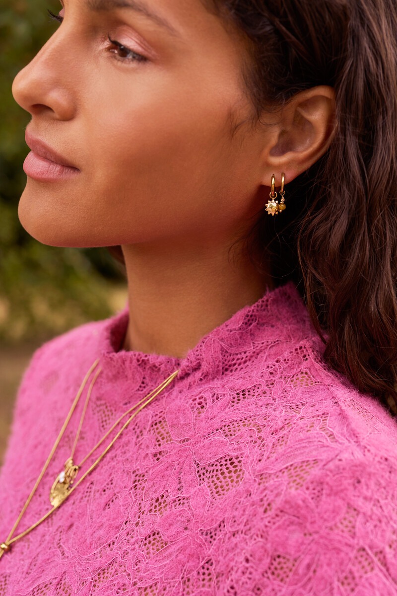 Fortune hoop earrings with suns | My Jewellery