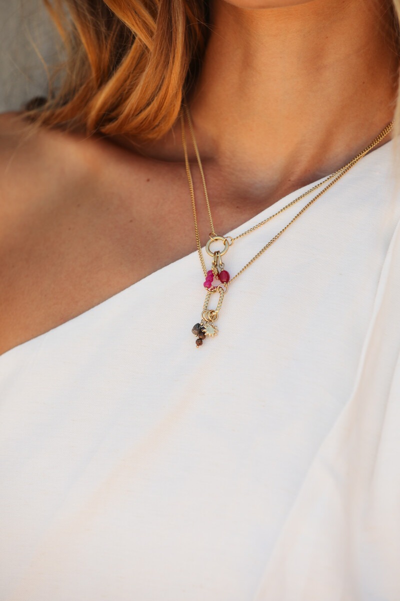 Sunrocks necklace with sun and brown beads | My Jewellery