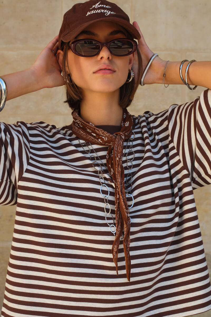 Braunes Halstuch mit Bandana-Muster