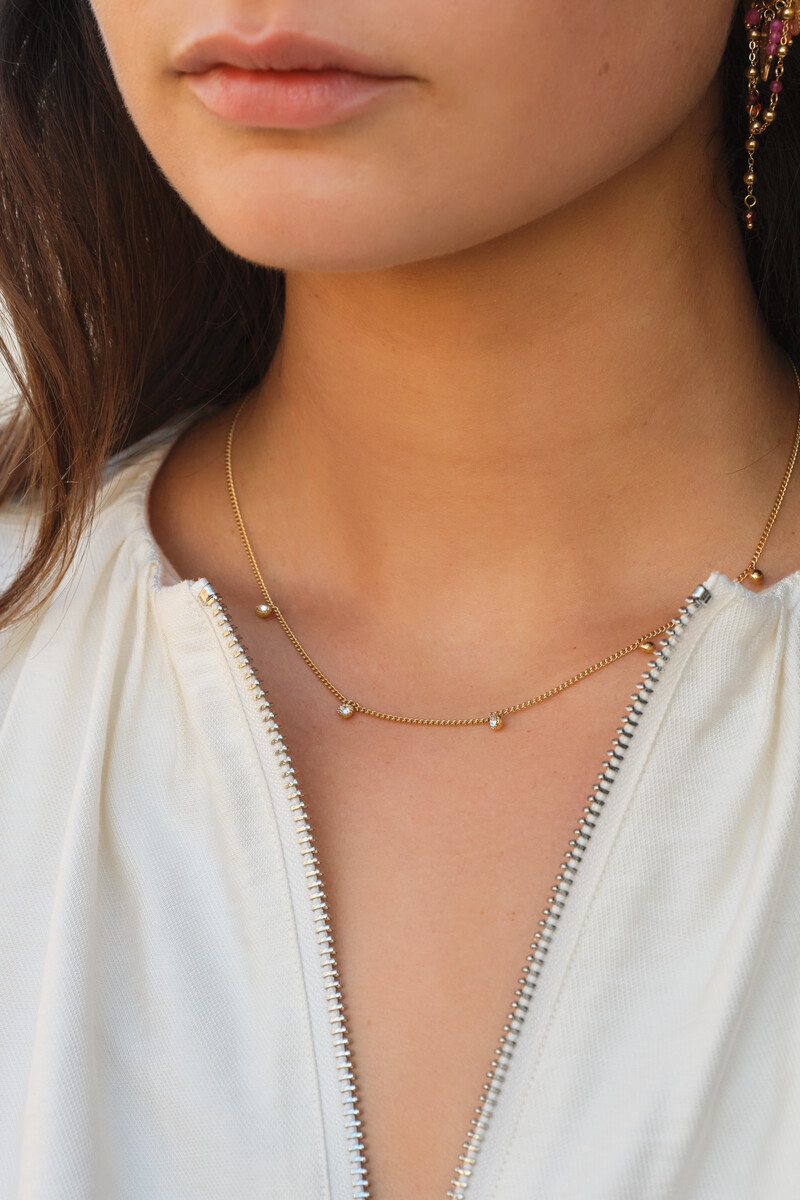 Necklace five rhinestones | My Jewellery