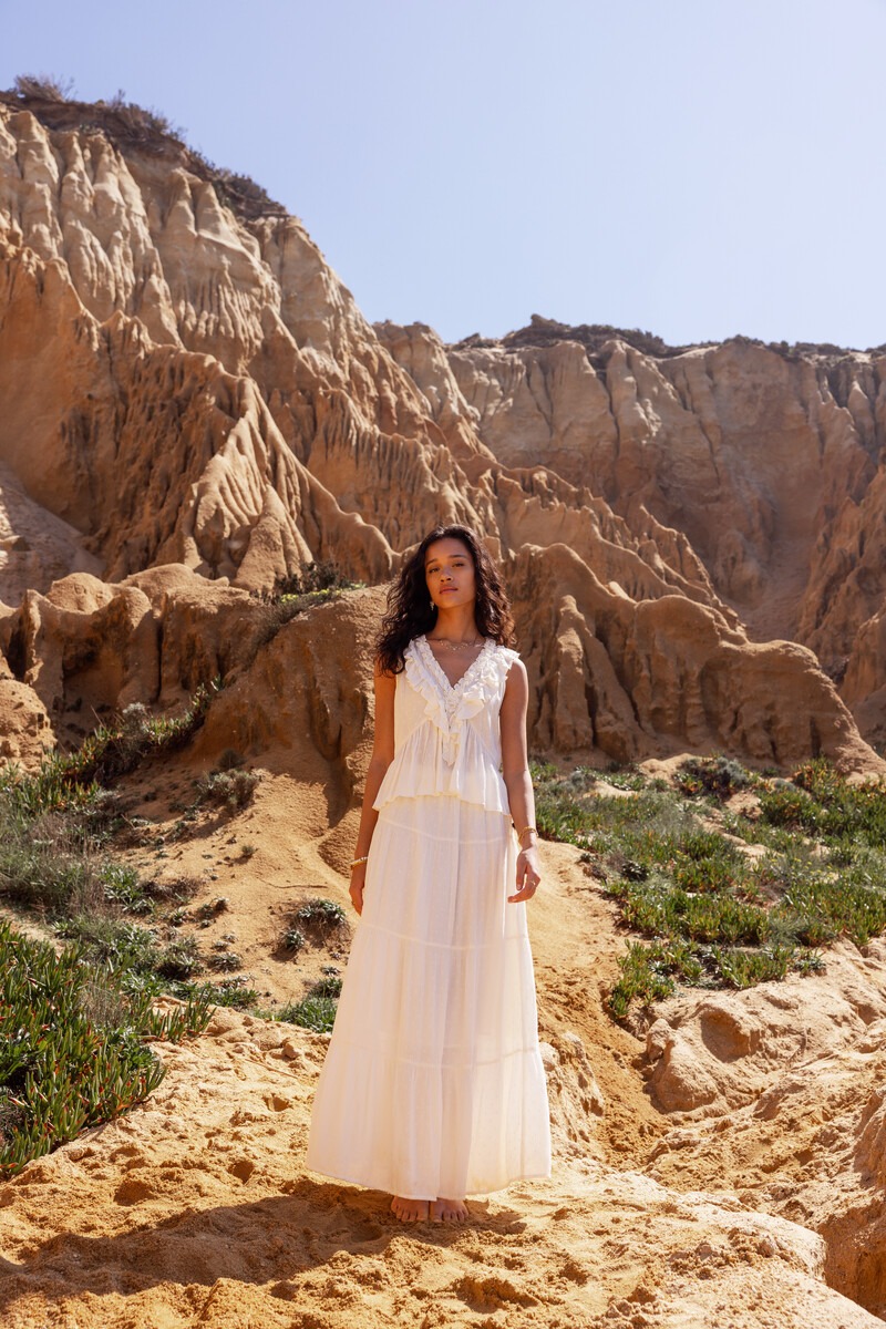 White layered maxi skirt | My Jewellery