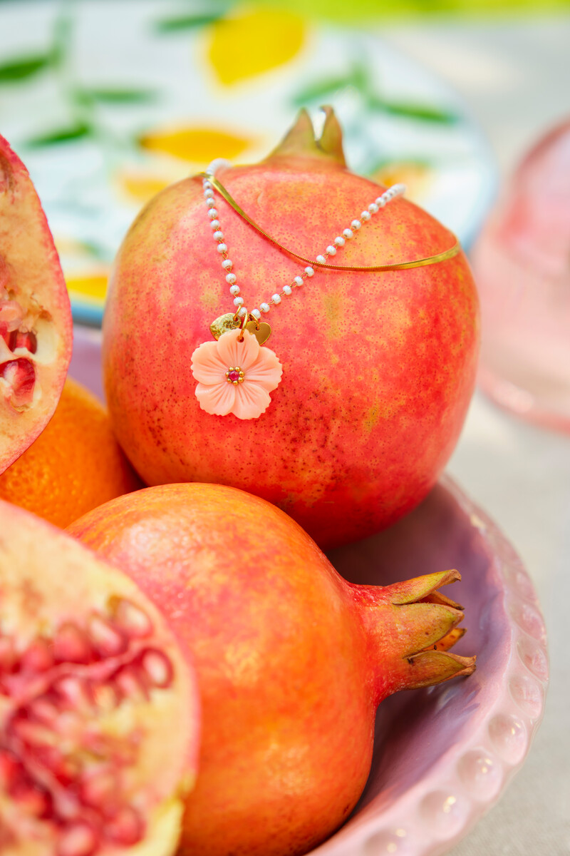 Botanical double bracelet with peach flower | My Jewellery