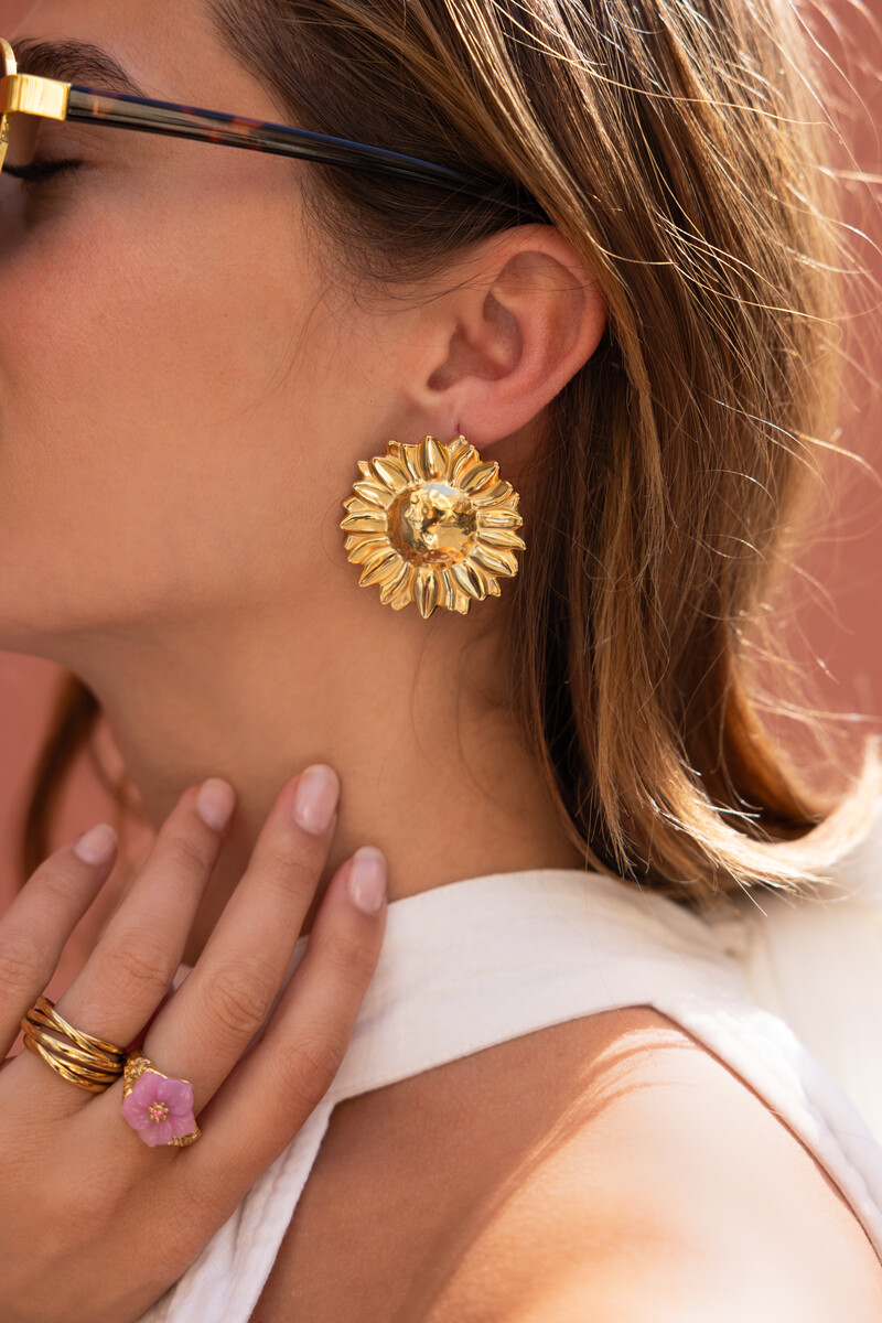 Ciao statement drop earring with sunflower | My Jewellery