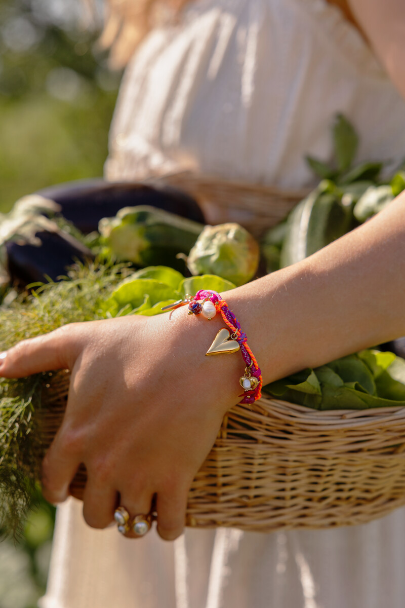 Purple cord bracelet with charms | My Jewellery