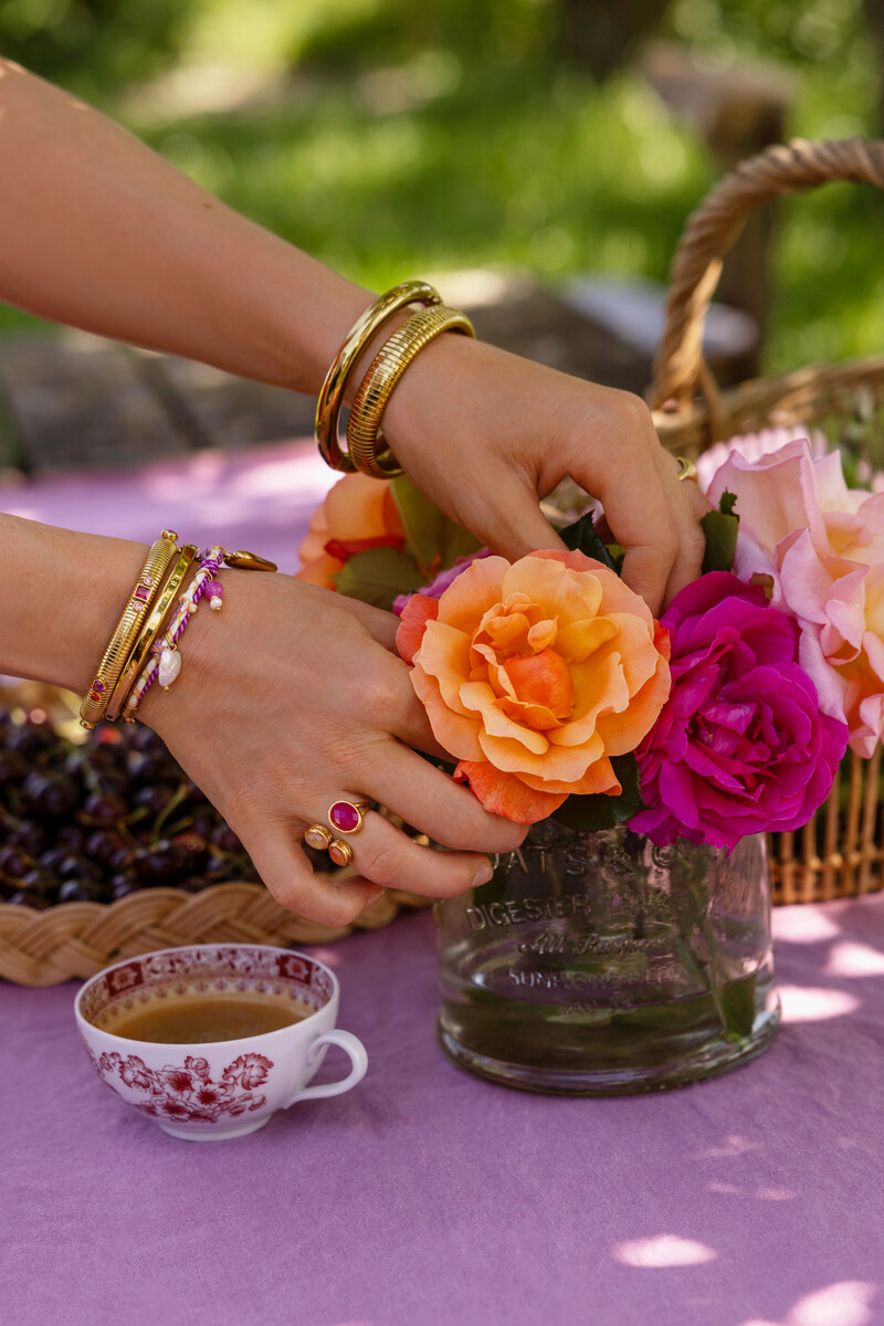 Statement ring with three pink stones | My Jewellery