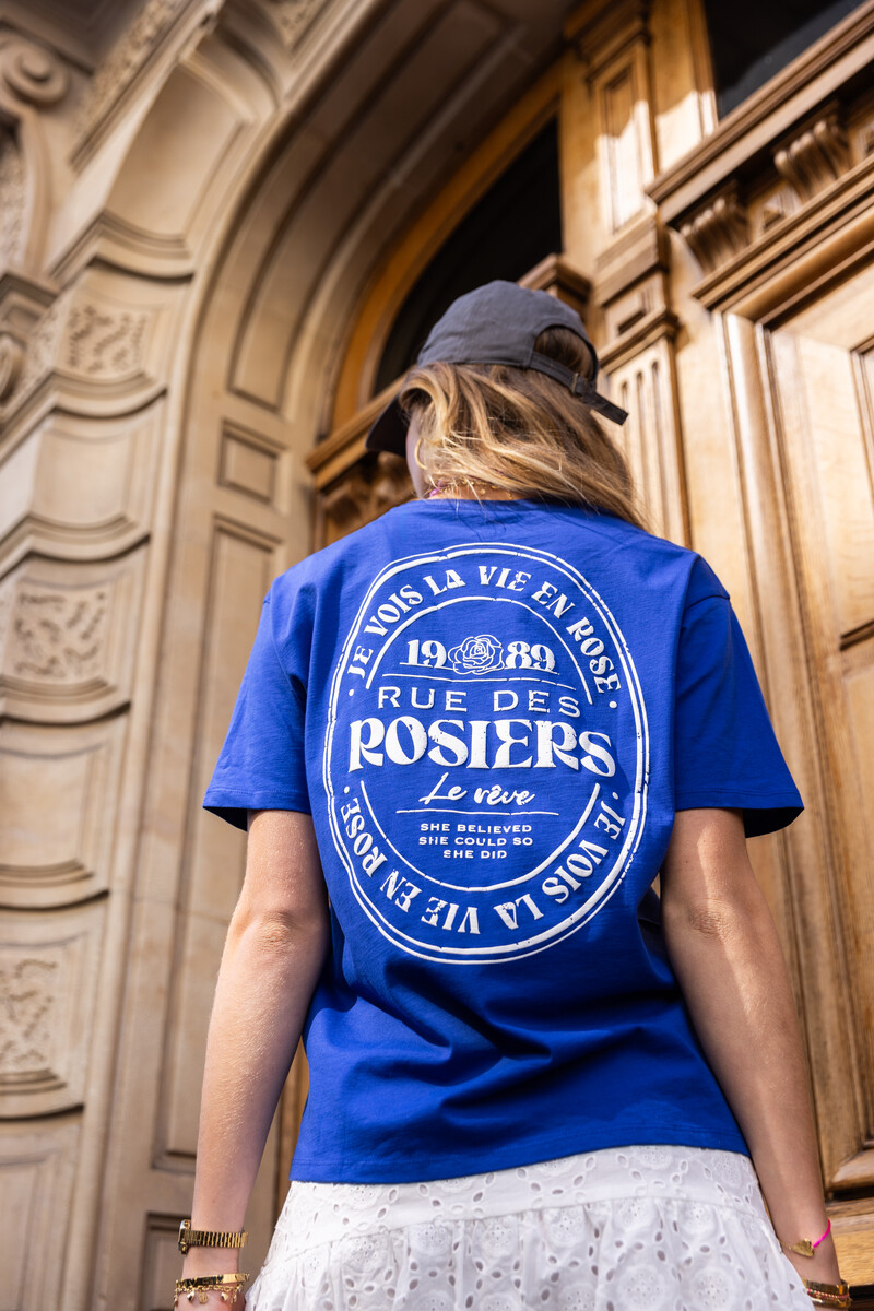Blue T-shirt "Rue des rosiers" | My Jewellery