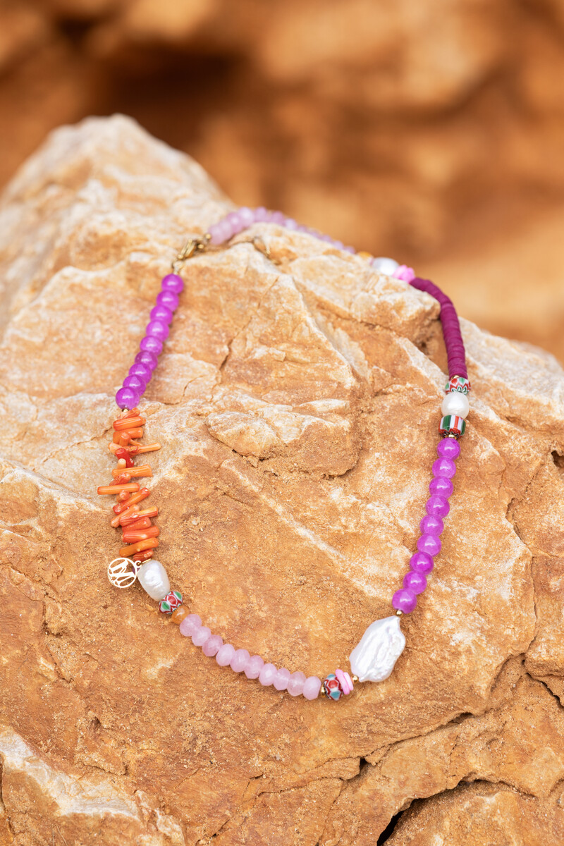 Nomads multicolour beaded necklace with freshwater pearls | My Jewellery