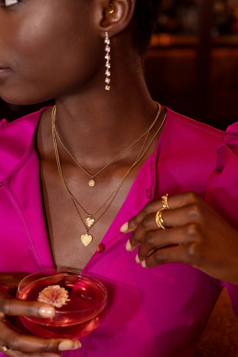 Midnight necklace striped heart | My Jewellery