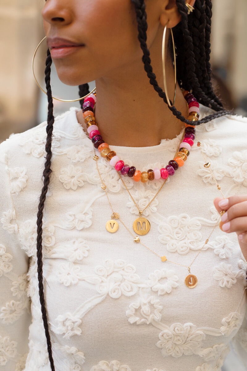 Multicoloured necklace with donut beads | My Jewellery