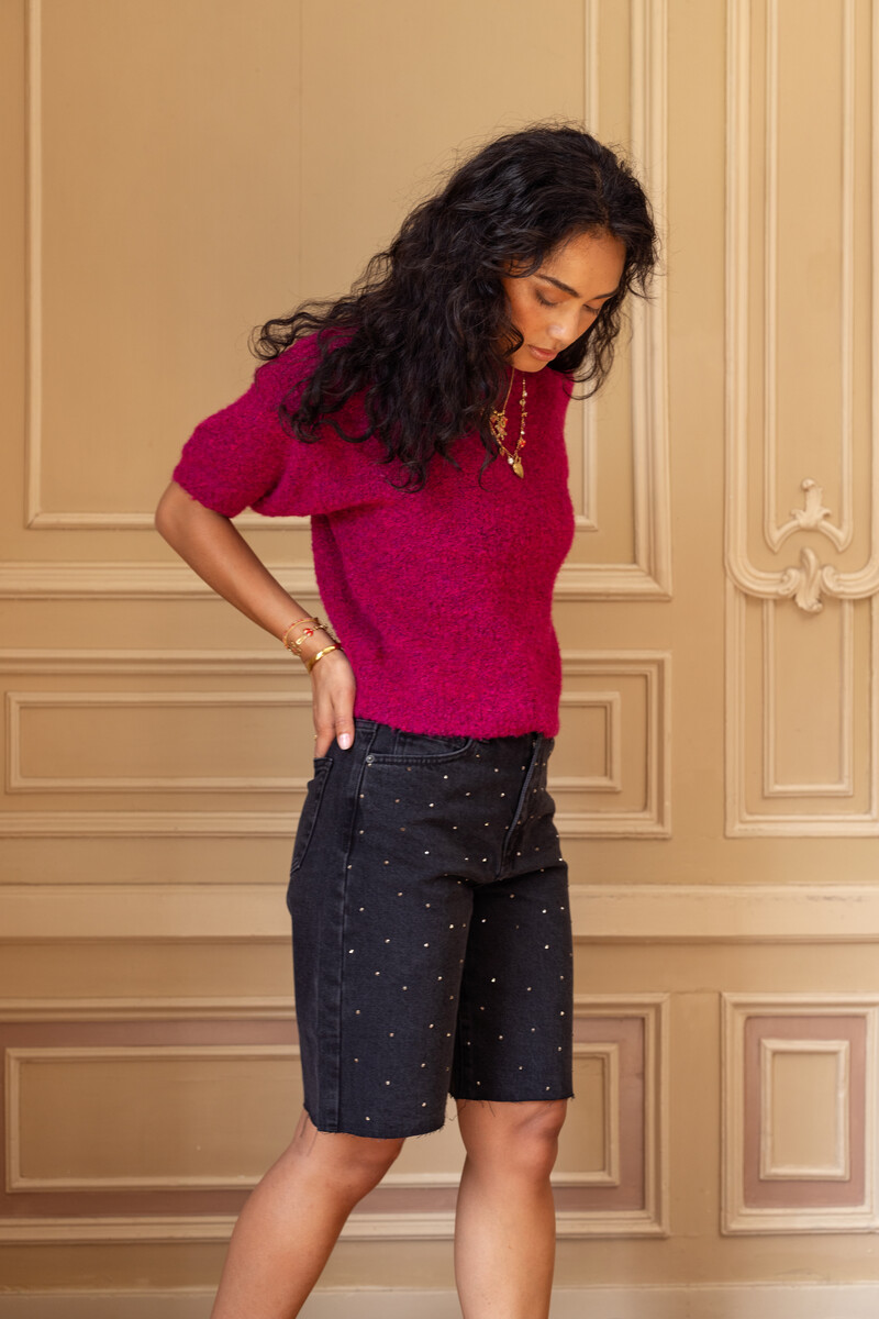 Black jorts with rhinestones | My Jewellery