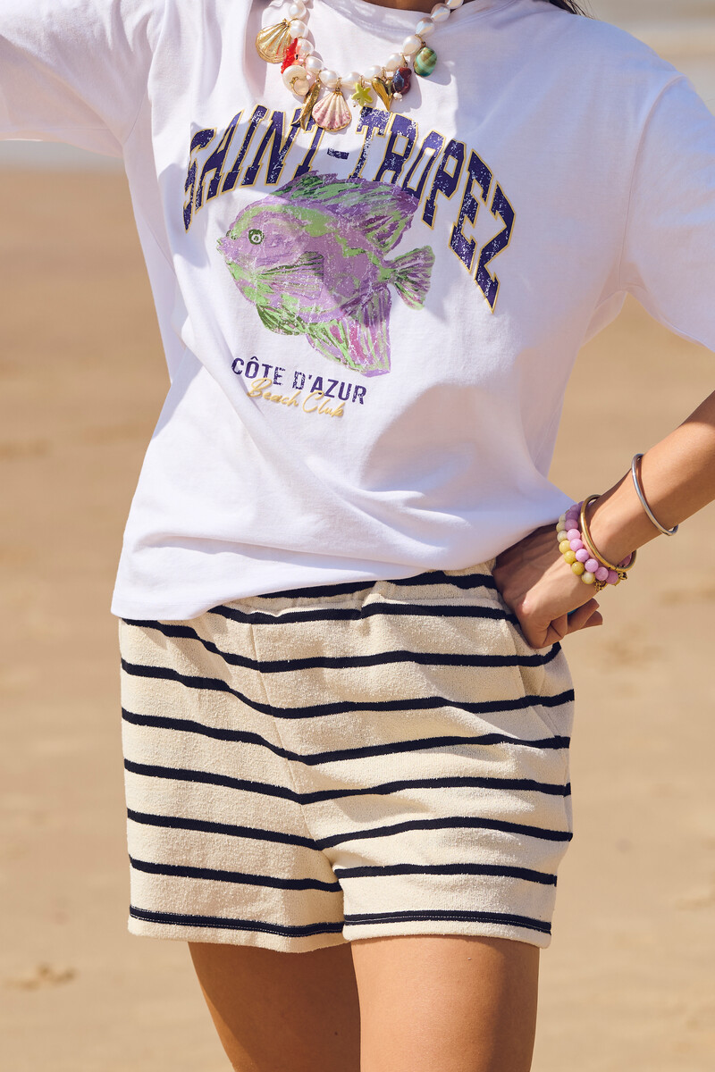 Black and white striped shorts | My Jewellery