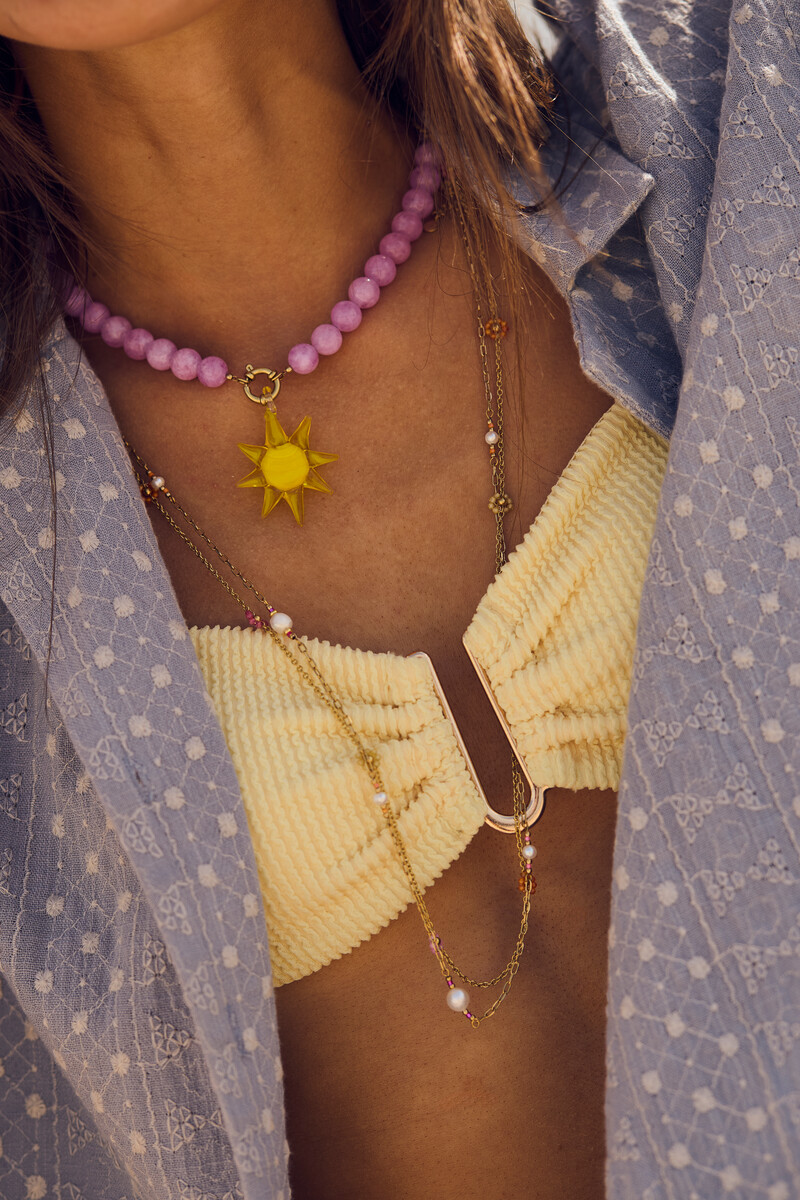 Yellow ribbed bandeau top u-shape | My Jewellery