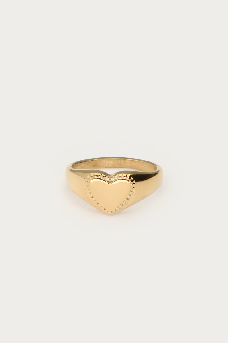 Chevalière avec petit cœur My Jewellery Argenté/Doré 19 femme