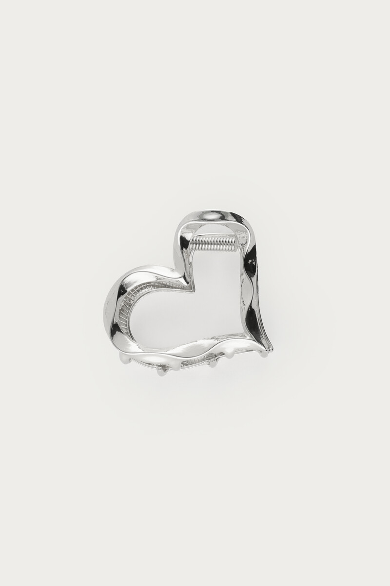 Silver-colored heart hair clip twisted | My Jewellery