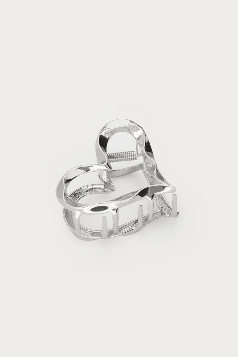 Silver-colored heart hair clip twisted | My Jewellery