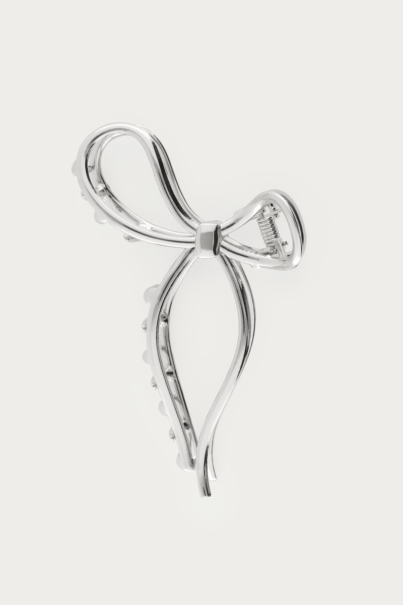 Silver-coloured bow hair clip | My Jewellery