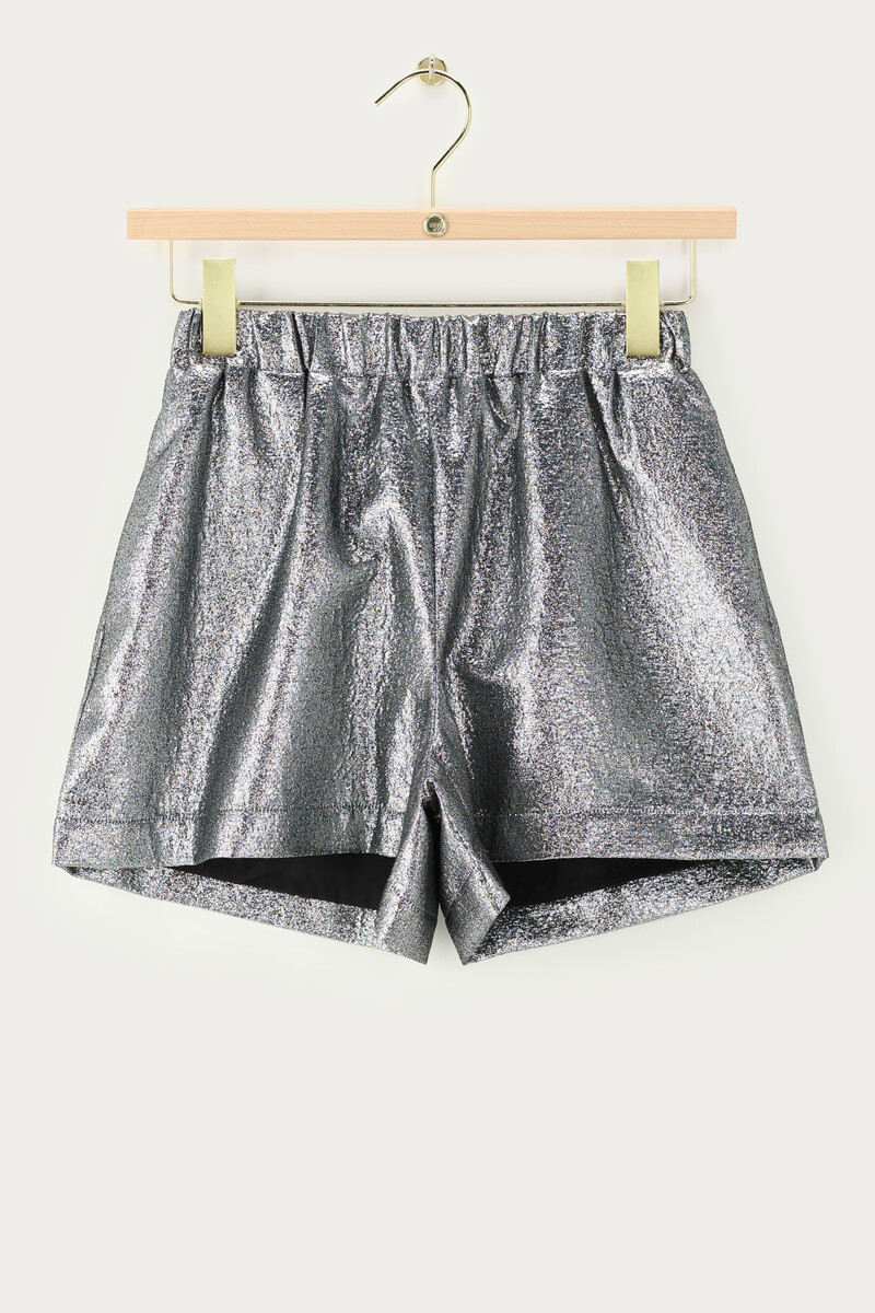Silver metallic shorts | My Jewellery