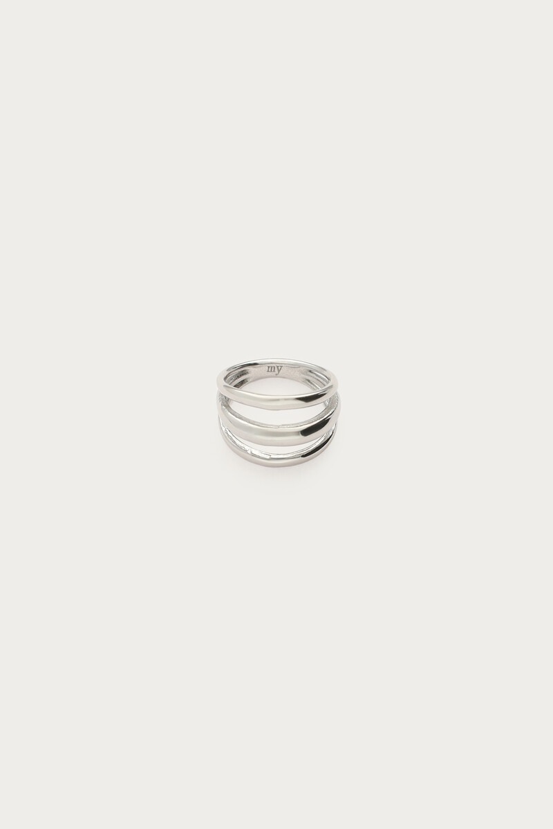 Silver-coloured scarf charm with rows | My Jewellery