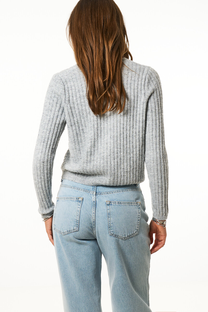 Silver-coloured cardigan with sequins  | My Jewellery