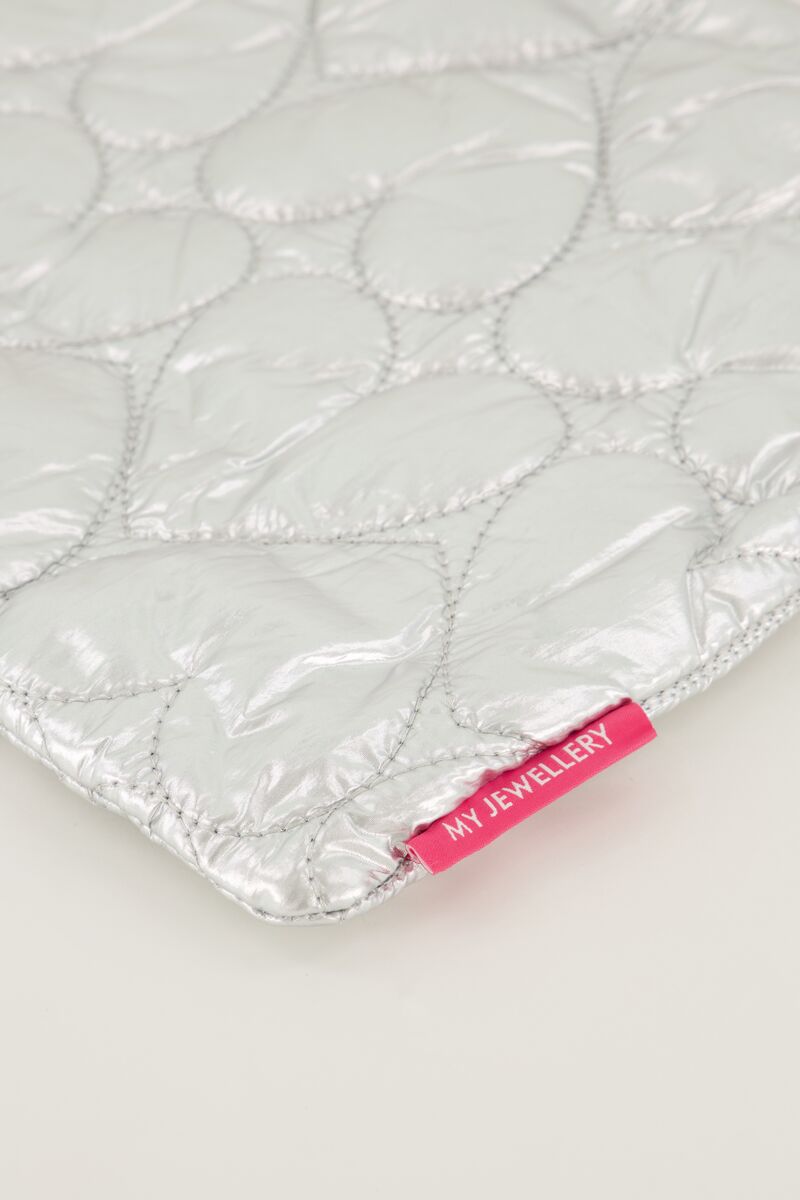 Silver laptop sleeve with hearts pattern | My Jewellery