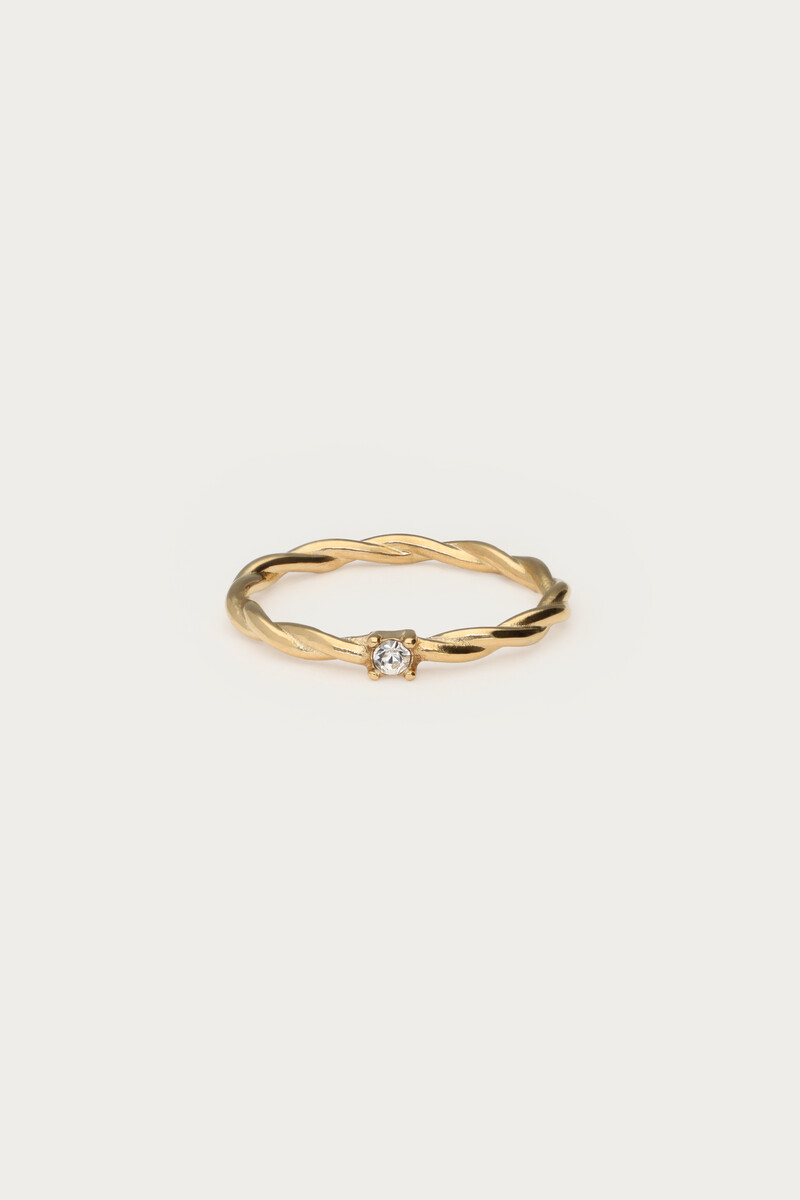 Bague torsadée pierre ice cubes My Jewellery Argenté/Doré 17 femme