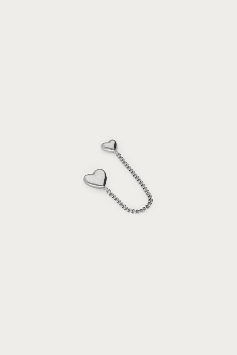 Single stud hearts with chain | My Jewellery