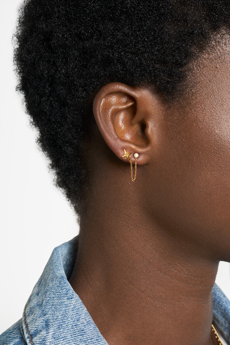 Single stud North Star with chain | My Jewellery