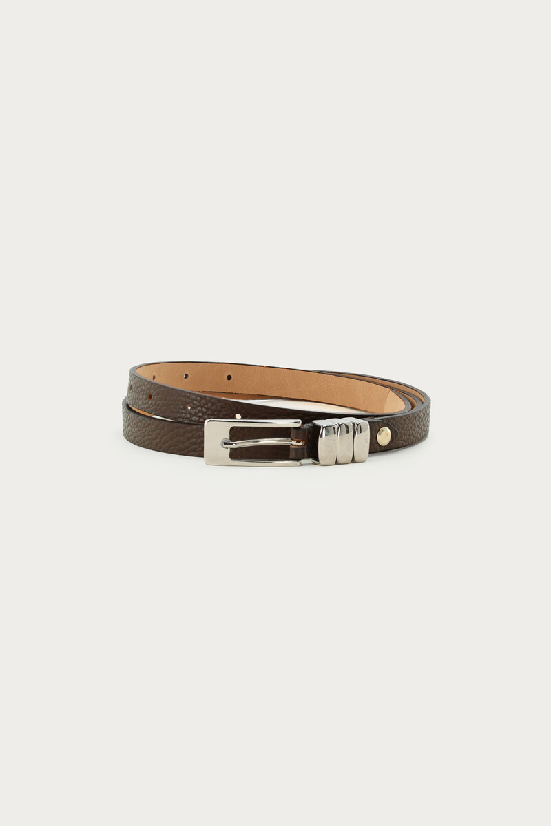 Small dark brown leather belt | My Jewellery