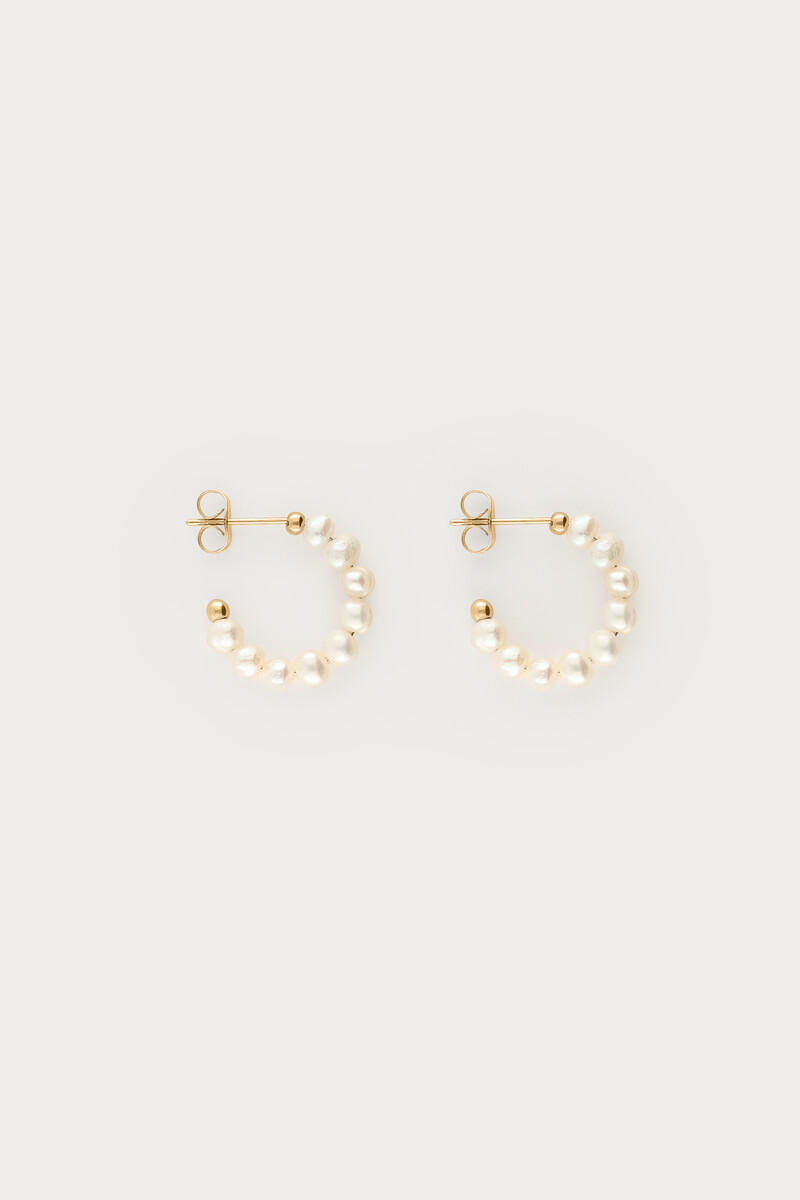 Small hoop earrings with freshwater pearls | My Jewellery