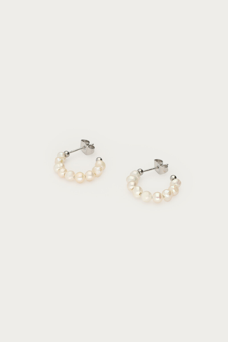 Small hoop earrings with freshwater pearls | My Jewellery