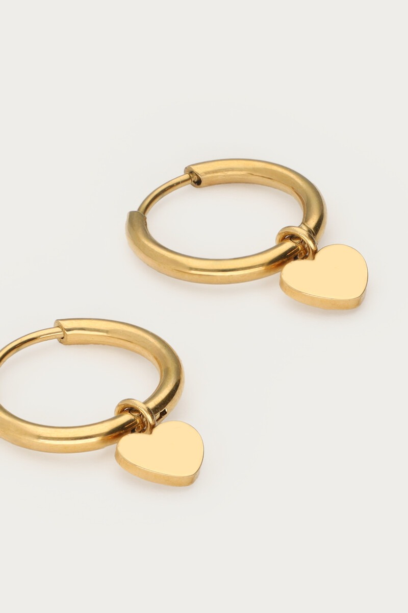 Small hoop earrings with heart charm | My Jewellery