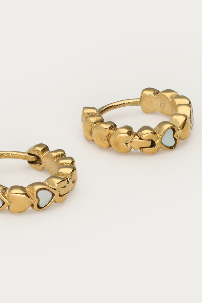 Small hoop earrings with hearts | My Jewellery