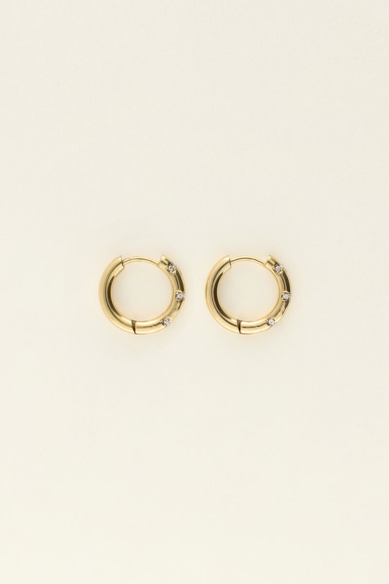 Small hoop earrings with rhinestones | My Jewellery