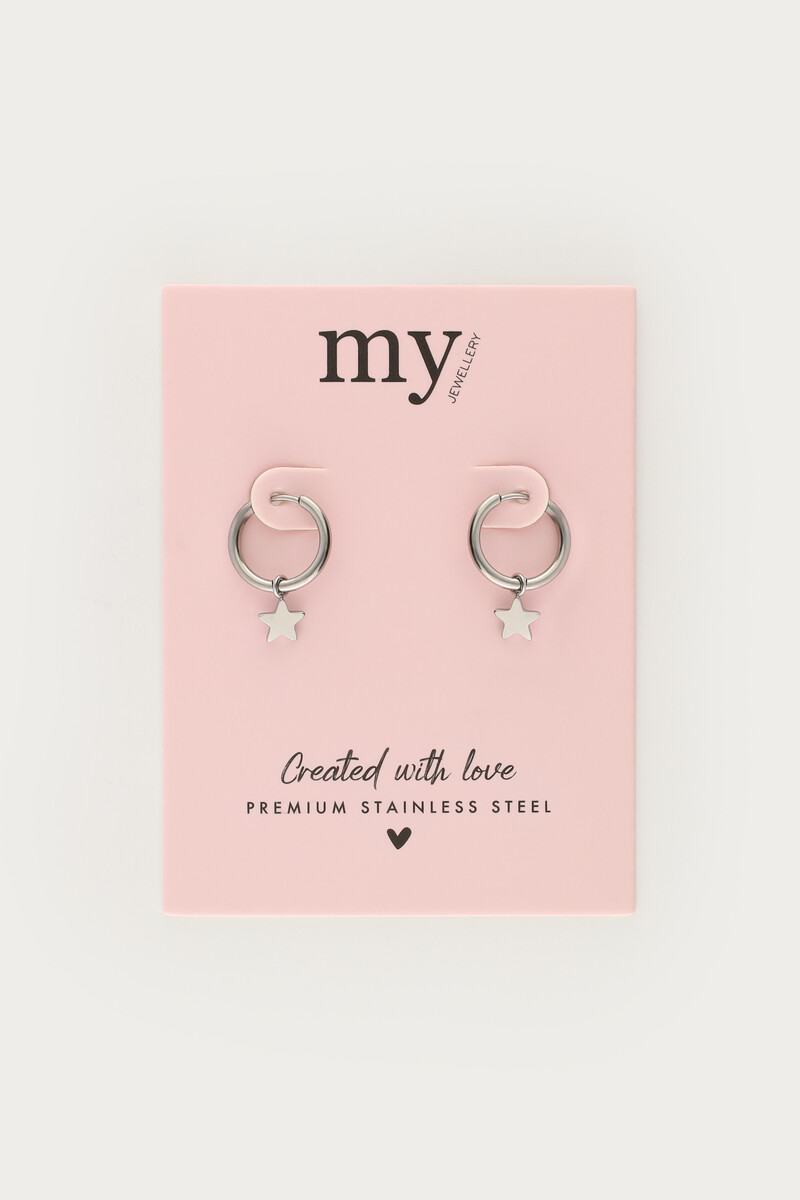 Small hoop earrings with star charm | My Jewellery