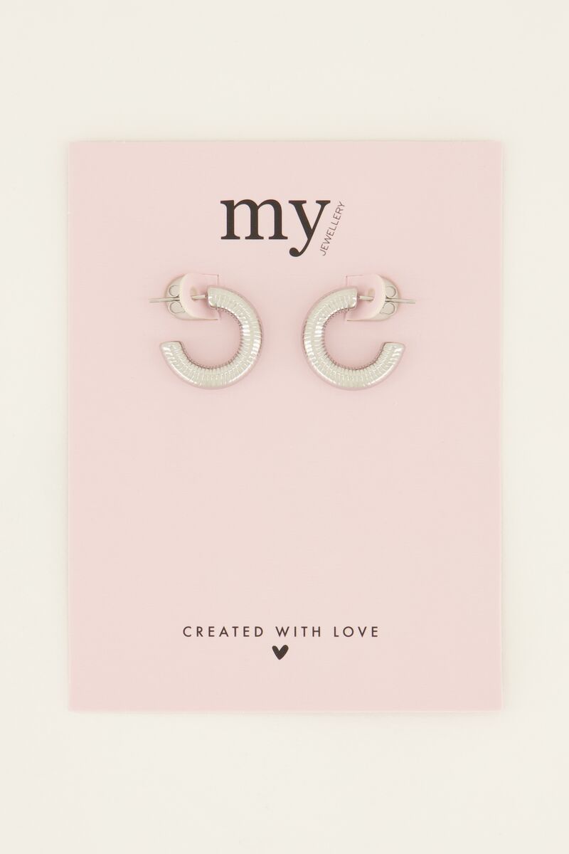 Oorringen rond met kleine ribbel | My Jewellery