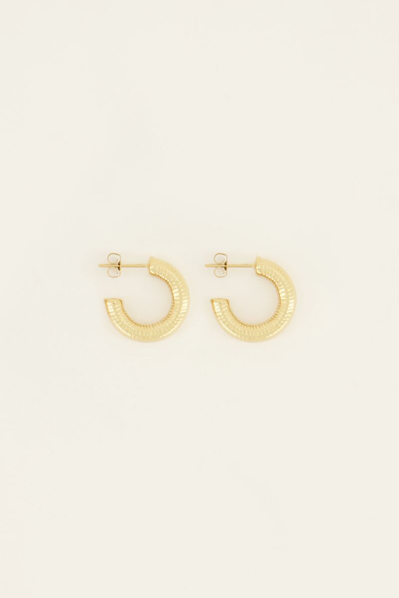 Oorringen rond met kleine ribbel | My Jewellery
