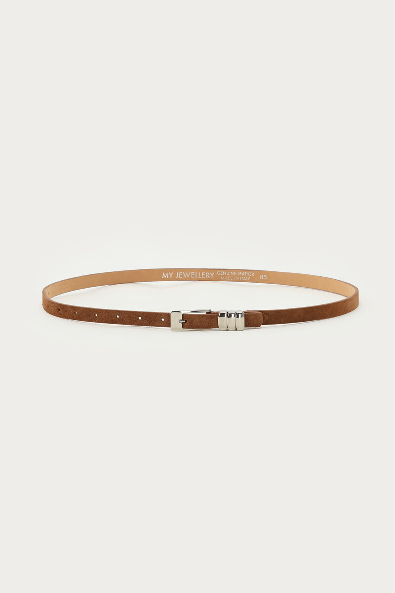 Small suede cognac belt | My Jewellery
